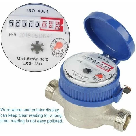 15mm 1/2 Smart Household Mechanical Rotor Type Water Meter For Cold Water Pointer Digital Display Combination Water Meter - Image 5
