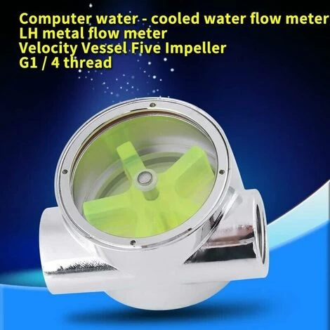 E Flowmeter Indicator Tungsten Alloy G1 / 4 Standard Female To Female Thread Computer Water Cooling Flow Indicator - Image 2