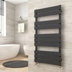 Heilmetz Flat Panel Heated Towel Rail Anthracite - 950 X 500mm