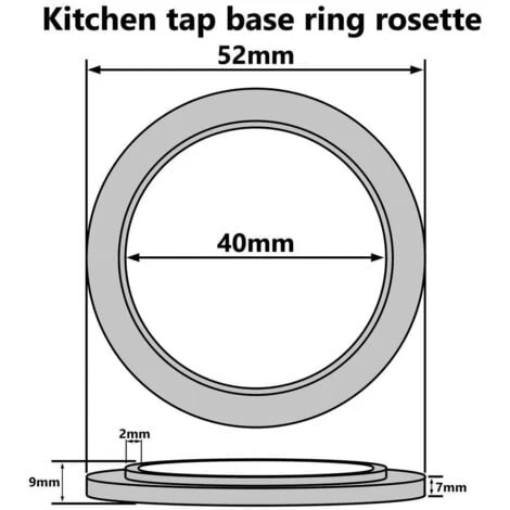 Kitchen Faucet Base Ring + Gasket Under Tap Washer Rosette Chromed Plastic - Image 3