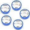 Silverline White PTFE Tape X5 Threaded Seal Plumbing 12mmx12m