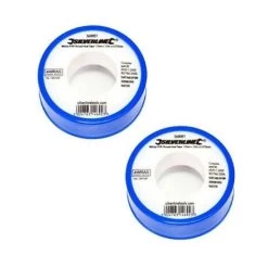 Silverline White PTFE Tape X2 Seal Fitting Plumbing Tape 12mmx12m