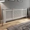 Radiator Cover Adjustable - White Horizontal Style