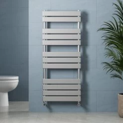 DuraTherm Flat Panel Heated Towel Rail Chrome - 1200 X 500mm