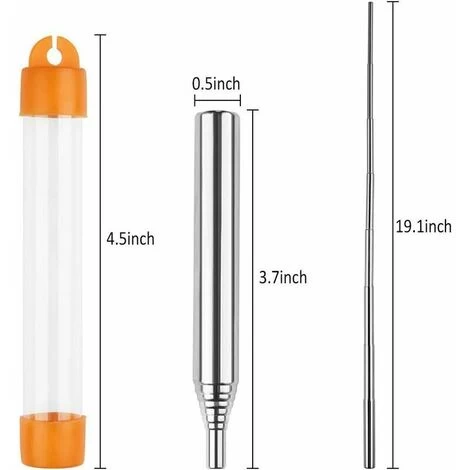 3 Pieces Pocket Bellows Fire Tube Stainless Steel Pocket Survival Blowing Fire Tube Telescopic Tube Starter Fire Tool For Camping Picnic Hiking BBQ - Image 4