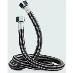 2M Braided Hose, Connecting Hoses (G1/2 X G1/2) With Stainless Steel Braid, Hot And Cold Water Heater Inlet Hose, For Kitchen Bathroom Universal Replacement.