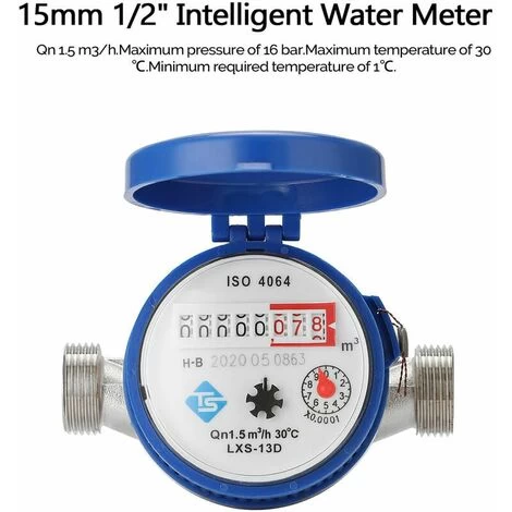 Home Smart Water Meter Mechanical Cold Water Meter Rotor Type 15mm 1/2 Thread - Image 4