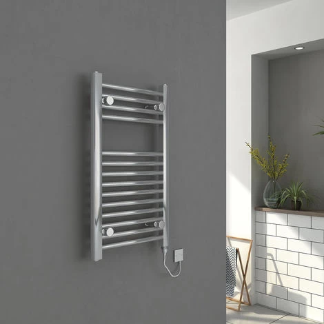 WarmeHaus Bergen Straight Electric Heated Towel Rail 150W - 700x400mm - Chrome - Image 3