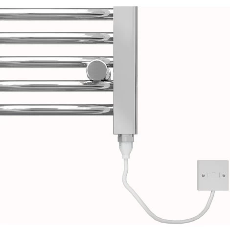 WarmeHaus Bergen Straight Electric Heated Towel Rail 150W - 700x400mm - Chrome - Image 5