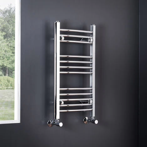 WarmeHaus Essentials Curved Chrome Heated Towel Rail 700x400mm
