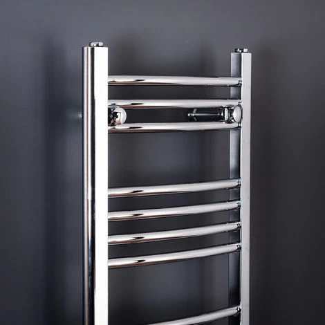WarmeHaus Essentials Curved Chrome Heated Towel Rail 700x400mm - Image 2