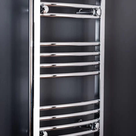 WarmeHaus Essentials Curved Chrome Heated Towel Rail 700x400mm - Image 5