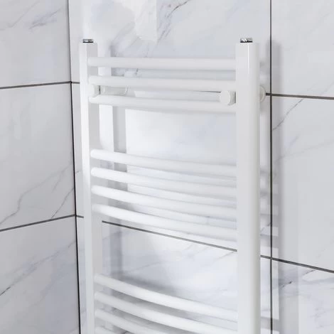 WarmeHaus Fjord Curved Heated Towel Rail White 1000x500mm - Image 2