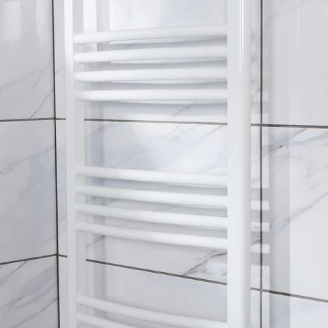 WarmeHaus Fjord Curved Heated Towel Rail White 1000x500mm - Image 3