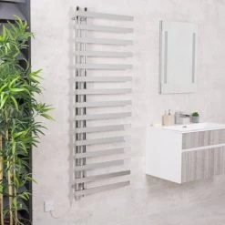 Kristiansund 1600 X 600mm Chrome 500w Manual Electric Designer Heated Towel Rail