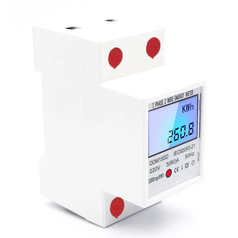 Single Phase Multi-function Rail Type Electric Energy Meter, LCD Backlight Display, 5-80A 220V 50Hz - Image 4