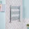 WarmeHaus Bergen Straight Chrome Heated Towel Rail 600x540mm