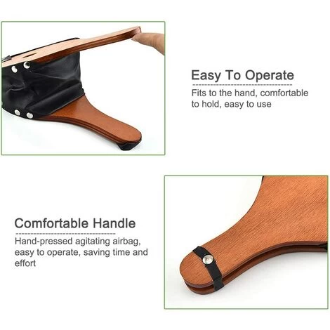 Fireplace Bellows, Vintage Wooden Fireplace And BBQ Air Blower, Fire Starter For Outdoor Camping, BBQ, Grill With Hanging Strap - Image 5