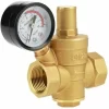 DN25 Adjustable Water Pressure Reducing Regulator, Brass Water Pressure Reducing Valve + Water Pressure Gauge Pressure Gauge (DN25).-