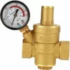 Water Pressure Reducer DN15 Brass Adjustable Water Pressure Reducer With Pressure Gauge For Home Use（1pcs）