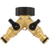 Garden Y Type Metal Coated Double Pass Water Pipe Joint Quick Connect European Standard Ball Valve Water Pipe Joint