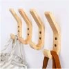 Wooden Coat Hook, 4 Piece 155mm J Shape Coat Hooks, Upgraded Wall Mounted Towel Hooks, Grade A Oak, Hand Polished Surface, Suitable For Kitchen And Bedroom