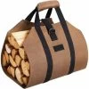 TRIOM Log Basket And Log Bag Firewood Log Holder Canvas Fireplace Wood Carry Bag Extra Large Firewood Holder Indoor Firewood Baskets For Camping Canvas Log Bag Fireplace Heater Bag Waterproof Tran