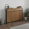 Black Wood Radiator Cover Cabinet Traditional Modern Vertical Slats Shelf Medium