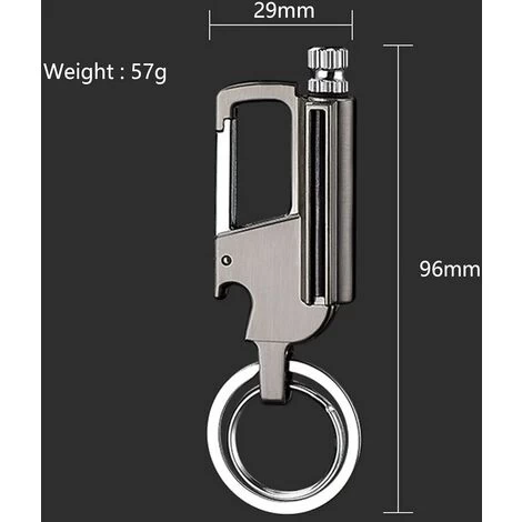 HIASDFLS Allumettes Permanentes En Métal, étanches, Silex Allumettes En Métal Allume Feu Ouvre-Bouteille Porte-clés De Voiture Briquet Remplissable Au Kérosène De Plein Air - Image 2
