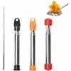 HIASDFLS 3 PCS Soufflet De Poche En Acier Inoxyable Antirouille Soufflet Télescopique Ajustable Poche Tube De Feu Portable Avec Boîte De Rangement
