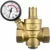 DN20 Brass Water Pressure Reducing Valve With Adjustable Pressure Reducing Valve Gauge