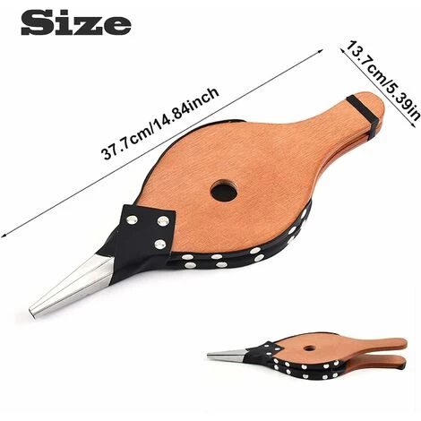 LITZEE Fireplace Bellows Grill Bellows Wood Blower Fireplace Bellows Indoor Fireplace Bellows Fireplace Grill Bellows Charcoal Grill Camping 37.7x13.7cm - Image 2