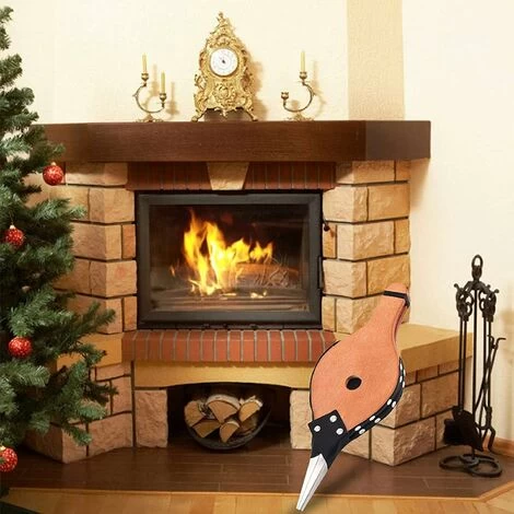 LITZEE Fireplace Bellows Grill Bellows Wood Blower Fireplace Bellows Indoor Fireplace Bellows Fireplace Grill Bellows Charcoal Grill Camping 37.7x13.7cm - Image 5