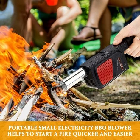 LITZEE Barbecue Blower, Portable Electric Manual Barbecue Blower Barbecue Blower Barbecue Bellows Tool Outdoor Picnic Camping Hiking Stove (Without Battery) - Image 4