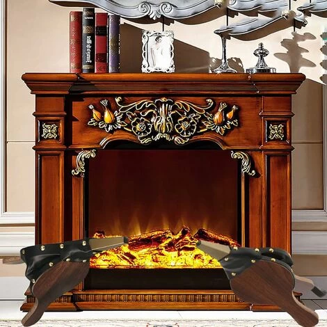 LITZEE Fireplace Blower Vintage Wood Fireplace Blower Indoor Fireplace Blower Wooden Fire Blower 12" X 5" Wood Bellow Blower For Barbecue Fire Outdoor Picnic - Image 4