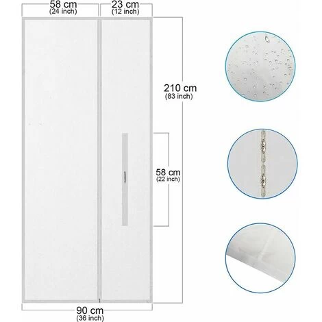 Portable Air Conditioner Window Seal Cloth, Portable Air Conditioner Window Seal Cloth 1pc White(Door 90x210cm) - Image 2