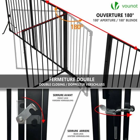 VOUNOT 5 Panel Metal Fire Guard, Hearth Gate, Foldable Grille Extra Wide 300 Cm, Black - Image 4