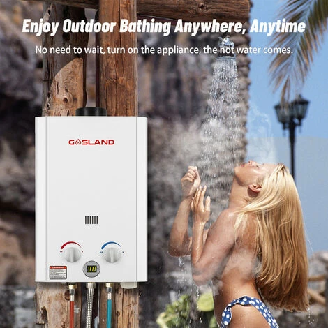 GASLAND Tankless Gas Water Heater, BE264 10L Outdoor Instant Propane Water Heater With Rain Cap, GAR Standard Boat Cabin Camping Hot Shower System, White - Image 5