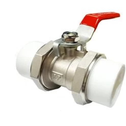 Copper Core Hot Melt Heating Valve, Double Port Ball Valve, Standard Channel(Copper Body Plating, DN32, 32mm Inner Diameter)