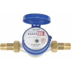 Water Meter - 15mm 1/2 Inch Cold Water Flow Meter With Fittings For Home And Garden