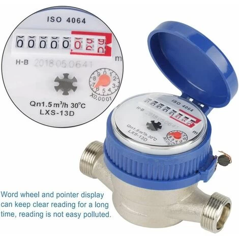 Water Meter - 15mm 1/2 Inch Cold Water Flow Meter With Fittings For Home And Garden - Image 2