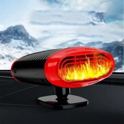 Car Heater, Portable Upgrade 120W 12V Windshield Fast Heating Defogger Defroster Defog And Cooling 2 In 1 Car Fan, Plug Into Cigarette Lighter With Suction Holder