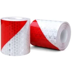 Reflective Tape Reflective Warning Stickers High-strength Self-adhesive Seat Belt Car Trailer Night, Road Facilities Safety Reminder Red And White Reflective Tape