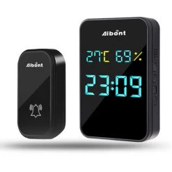 Self-generating Doorbell Hygrometer Thermometer Clock All-in-one Wireless Doorbell Elderly Pager Smart Doorbell - Gold