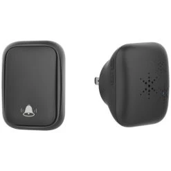 Household Self-generating Wireless Doorbell Waterproof Remote Control Doorbell Pair Code AC Digital Music Doorbell Compact-Black