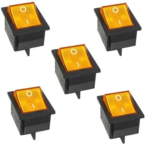 KCD4 Rocker Power Supply With Light Rocker Switch 4 Feet 2 Gears-5 PCS Orange