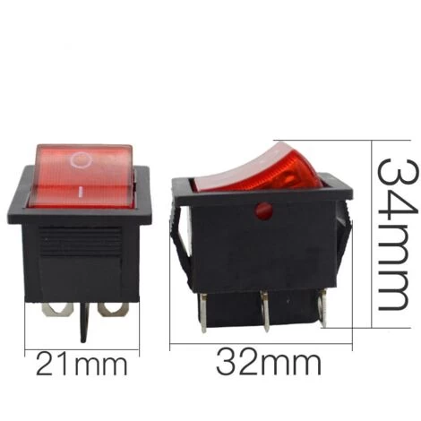 KCD4 Rocker Power Supply With Light Rocker Switch 4 Feet 2 Gears-5 PCS Orange - Image 3