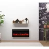 Acezanble 40 Inch Electric Fireplace 14 LED Colours Wall Mounted Heater Black