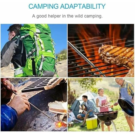 FlkwoH Foldable Outdoor Blowing Fire Tube 6 Sections Stainless Steel Fire Blower Pipe Silver Telescopic Gear Campfire Tool For Camping Travel Fireplace,T-Audace - Image 5