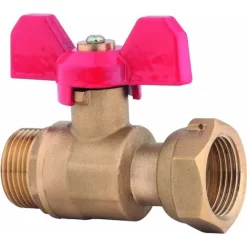 Front Meter Straight Tap, Butterfly Lever, Male 1/2-Female 3/4, Chrome